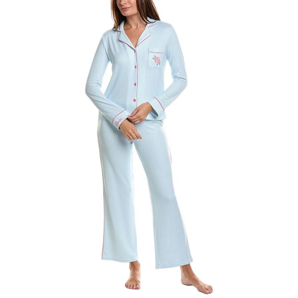 Pj Salvage Womens 3Pc Western Blooms Pajama Set, Blue